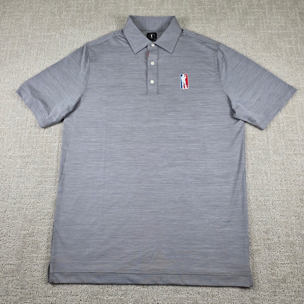 U Suck At Golf Apparel Co Mens Grey Space Dye Performance Polo Shirt Size Medium